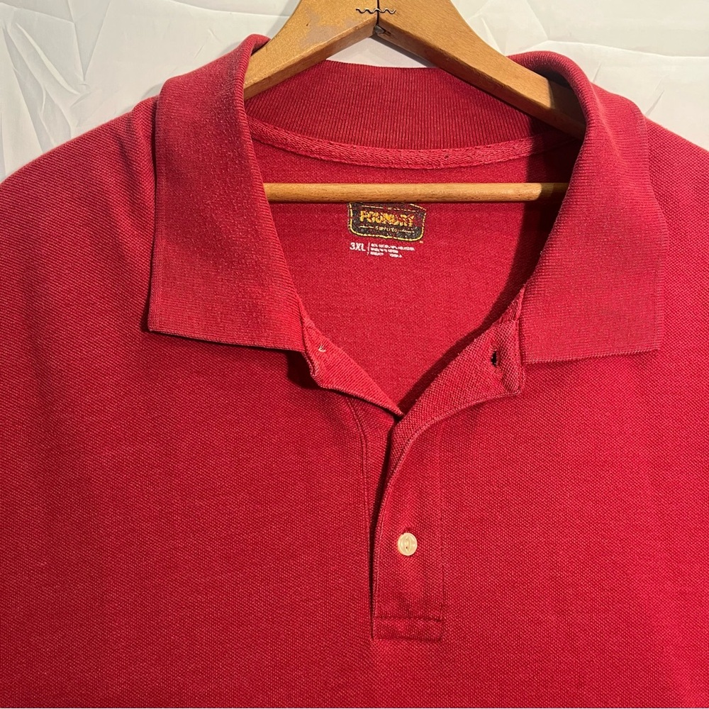 The Foundry Supply Co. Shirt Men's 3XL Polo Short Sleeve Red.